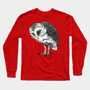 Barn owl pen drawing Long Sleeve T-Shirt